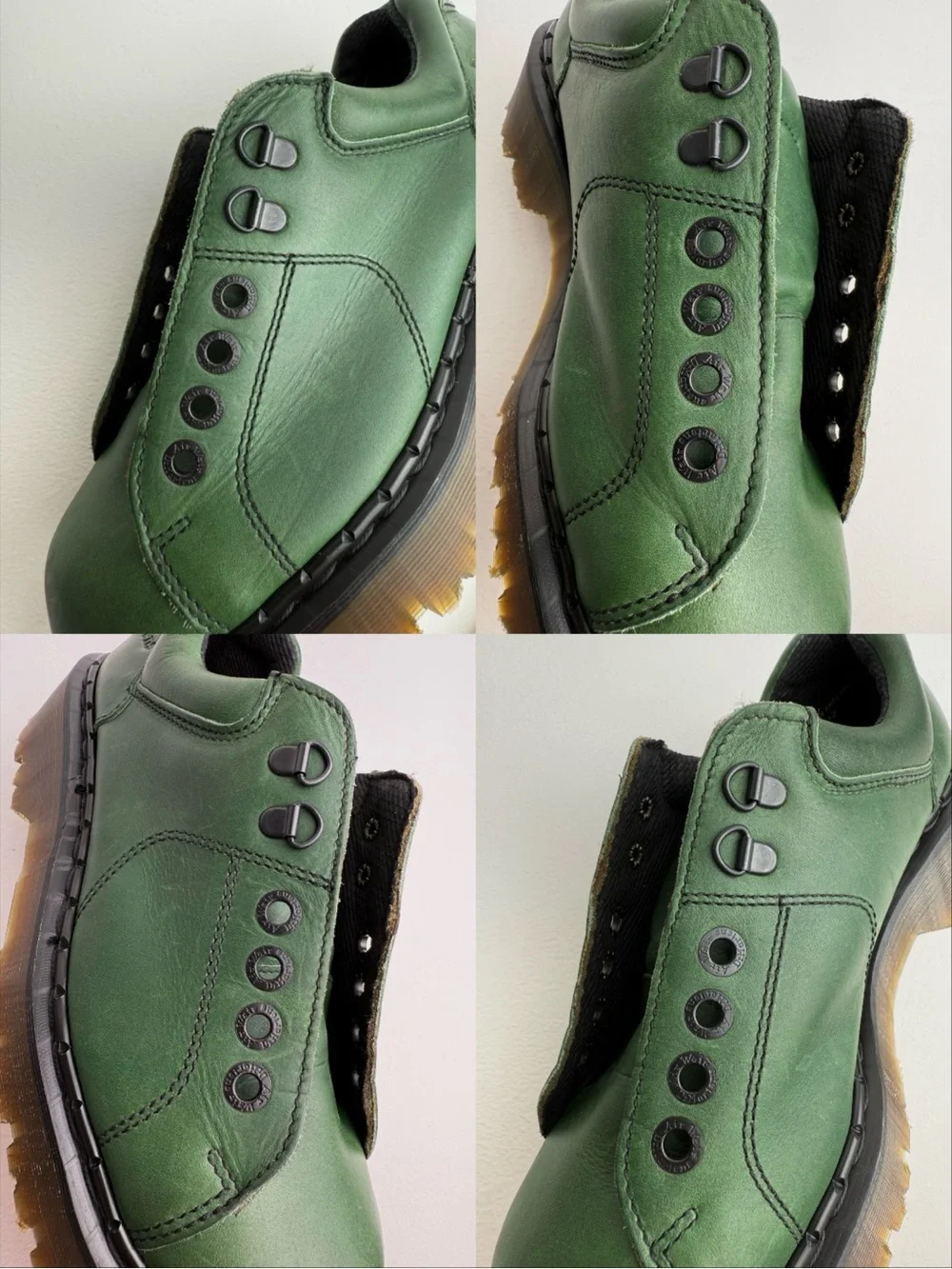 Vintage Dr. Martens England Green Envy Platform Oxfords UK 7